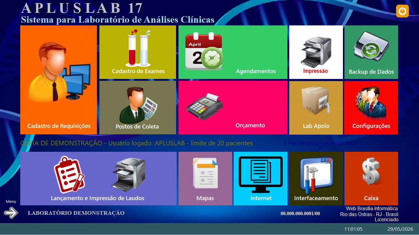 Sistema AplusLab 17 para laboratórios clínicos